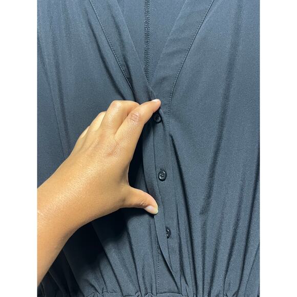 Athleta Black Utility Romper Size 2 Women’s Sleeveless V-Neck Pockets - Picture 6 of 16